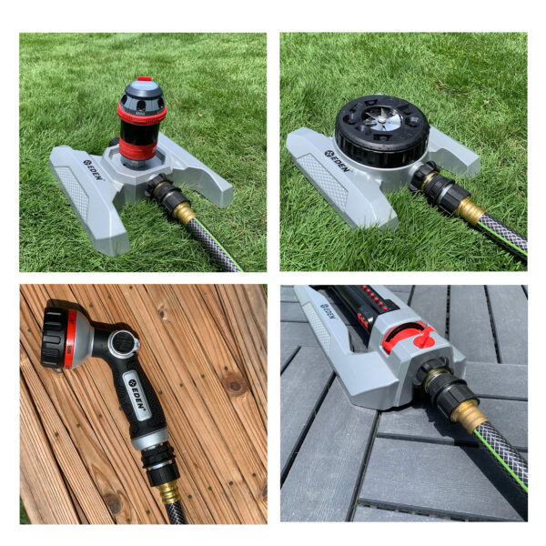 in-use images of connectors on sprinklers and nozzles