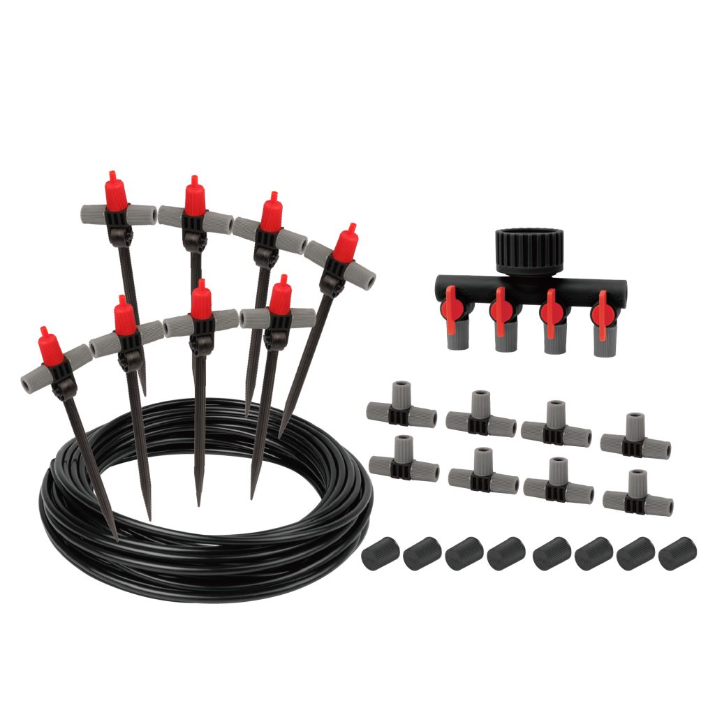 Micro Drip Irrigation Kit with 4Zone Valve Control Eden Garden