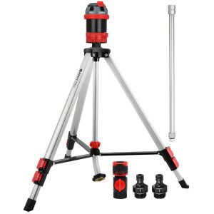 Eden PRO The Heaviest Weight Tripod (5.37 lbs) Metal Telescoping Tripod Adjustable 6-Pattern Mobile Rotary Gear Drive Garden Sprinkler for Yard W/Premium Quick Connect Starter Set